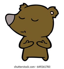 oso de caricatura feliz