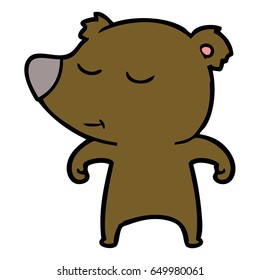 oso de caricatura feliz
