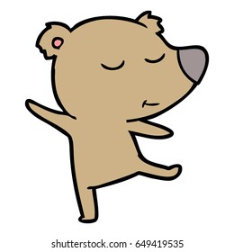 happy cartoon bear dancing