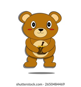 A happy cartoon bear with open arms, perfect for children’s books, games, and merchandise. Soft colors and rounded shapes make it friendly and fun.