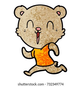 happy cartoon bear running