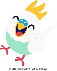 Happy Cartoon Bird Flying Joyful