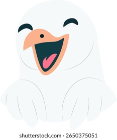 Feliz Pássaro de Desenho Animado Rindo mão desenhada