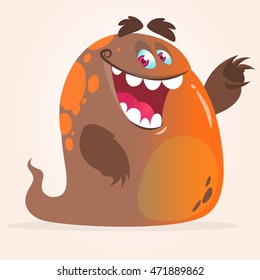 Happy Cartoon Blob Monster. Vector Character