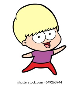 happy cartoon boy