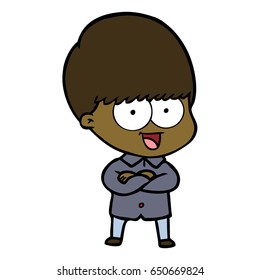 niño de caricatura feliz