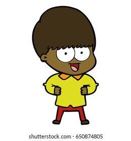 niño de caricatura feliz
