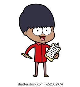 happy cartoon boy