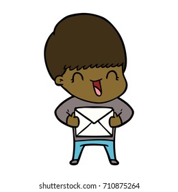 menino de desenho animado feliz