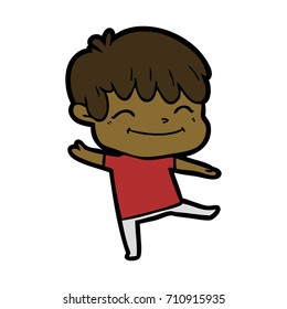 niño de caricatura feliz