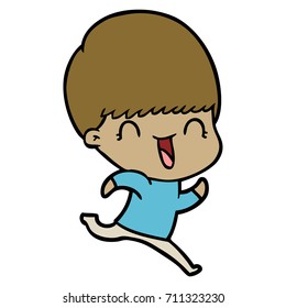 niño de caricatura feliz