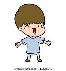 niño de caricatura feliz