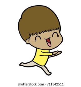 niño de caricatura feliz
