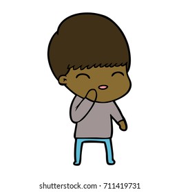 niño de caricatura feliz
