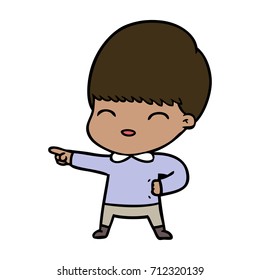 happy cartoon boy