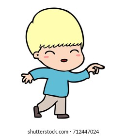happy cartoon boy