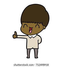 happy cartoon boy