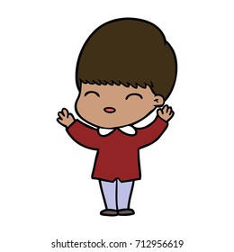happy cartoon boy