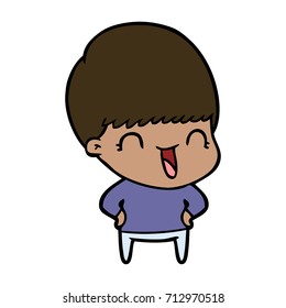 happy cartoon boy