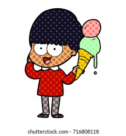 happy cartoon boy
