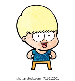 happy cartoon boy