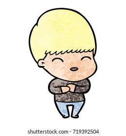 happy cartoon boy