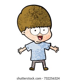 niño de caricatura feliz