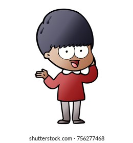 niño de caricatura feliz