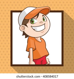 Happy cartoon boy, colorful design