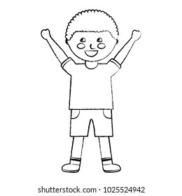 happy cartoon boy young character portrait