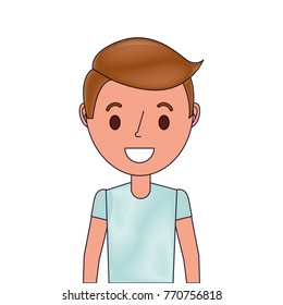 happy cartoon boy young character portrait