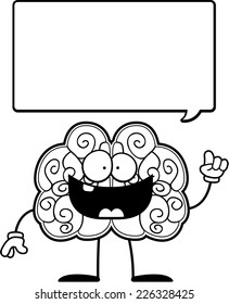 A happy cartoon brain with an idea.