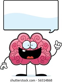 A happy cartoon brain with an idea.