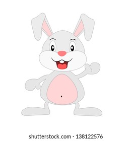 happy cartoon bunny