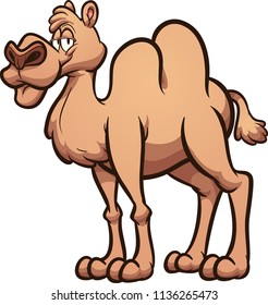 Happy cartoon camel. Vector clip art illustration with simple gradients. All in a single layer. 