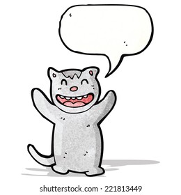 gatito de caricatura feliz