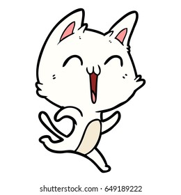 happy cartoon cat