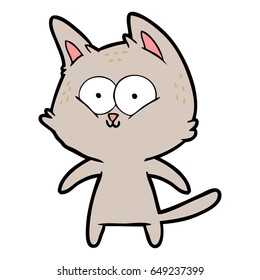 gatito de caricatura feliz