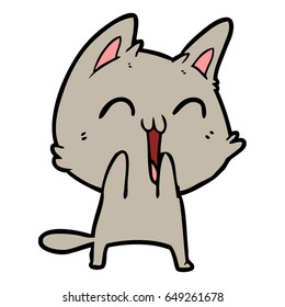 happy cartoon cat