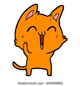 Happy Cartoon Katze