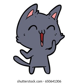 happy cartoon cat