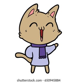 happy cartoon cat
