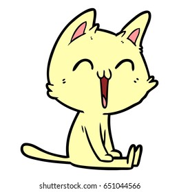 Happy Cartoon Katze