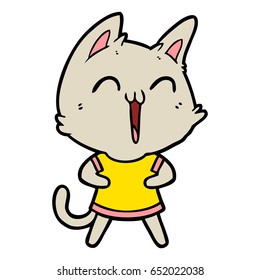 happy cartoon cat