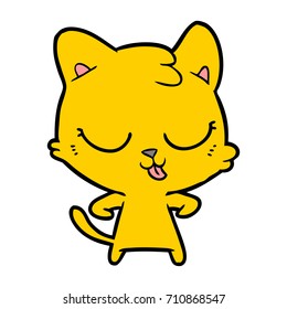 happy cartoon cat