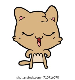 Happy Cartoon Katze