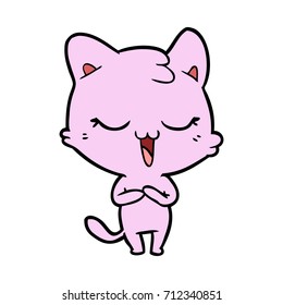 happy cartoon cat