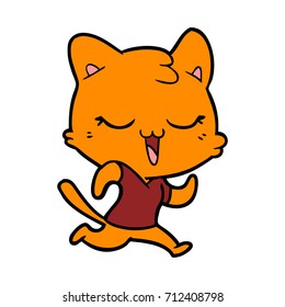 happy cartoon cat