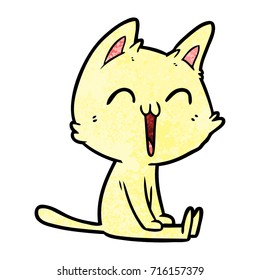 gatito de caricatura feliz