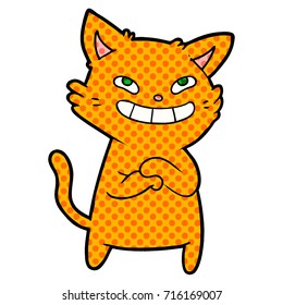 gatito de caricatura feliz